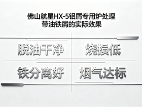 佛山航星HX-5铝屑专用炉处理带油铁屑的实际效果